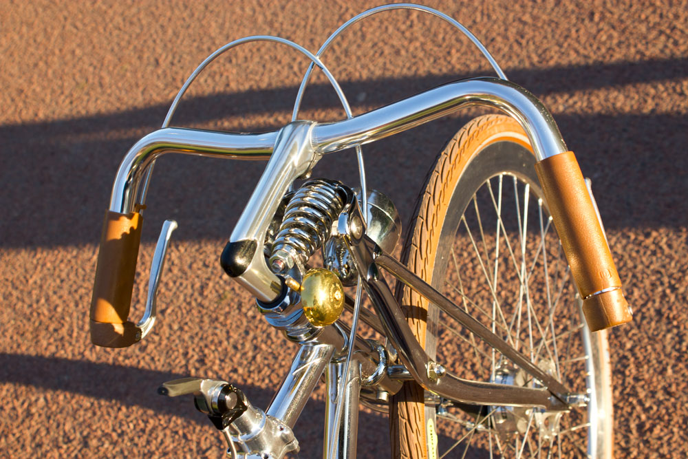 Classic, retro vintage styled chrome bicycle, a cool looking bike for the urban commuter